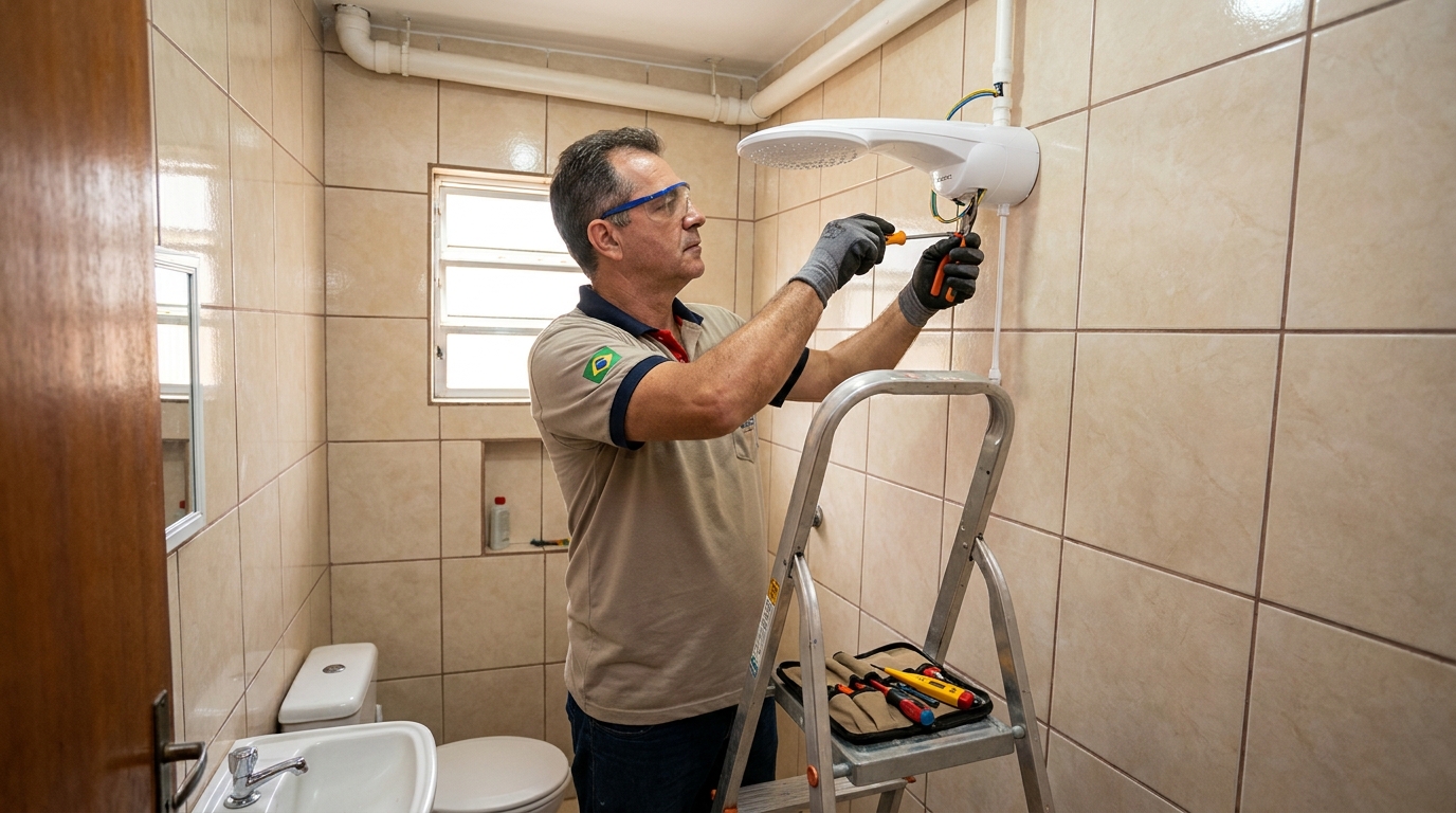 Substituição de Chuveiro Antigo em Porto Alegre‑RS
